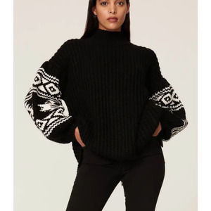 Sachin & Babi Griffin Bicolor Knit Sweater Black Tie Back Women's Size Medium